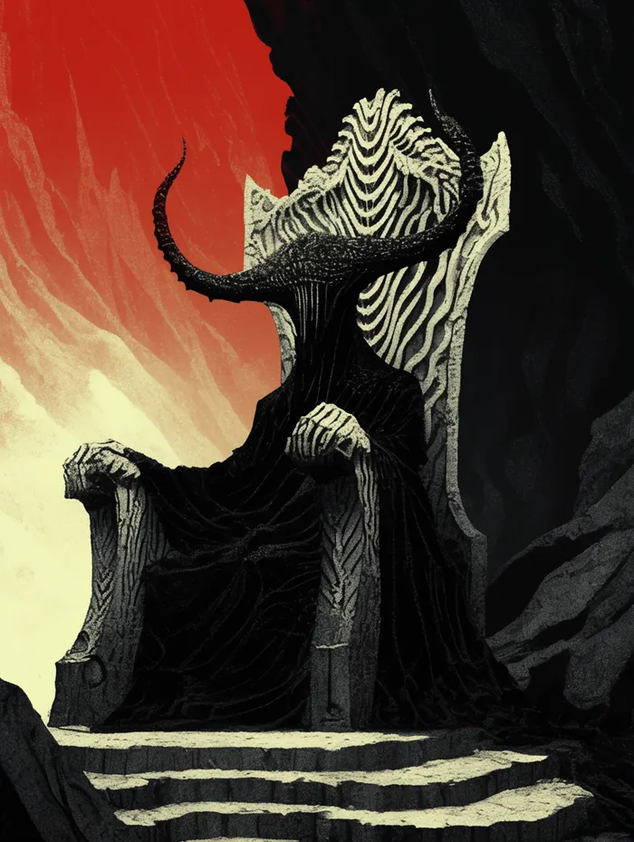 Screenprint study of a throne in Dravak